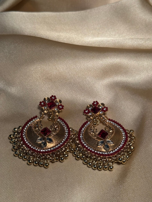 Mahjabeen earrings-red