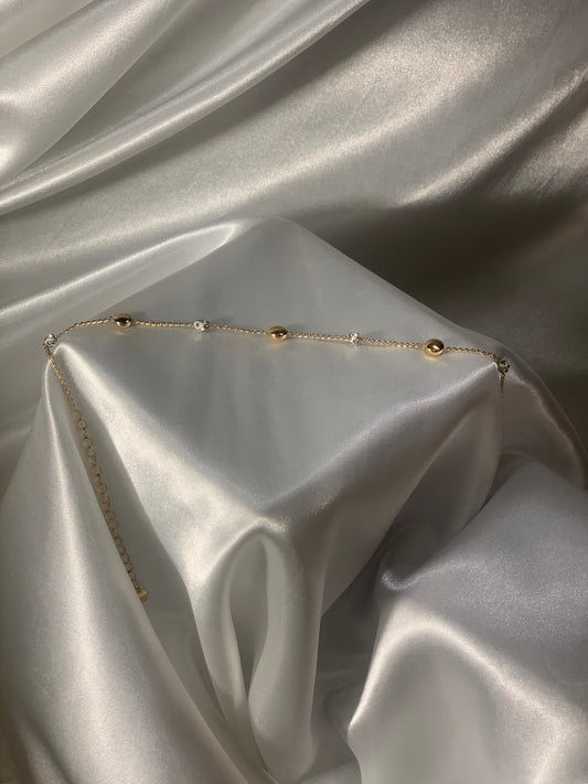 Zohra Anklet -gold and silver balls