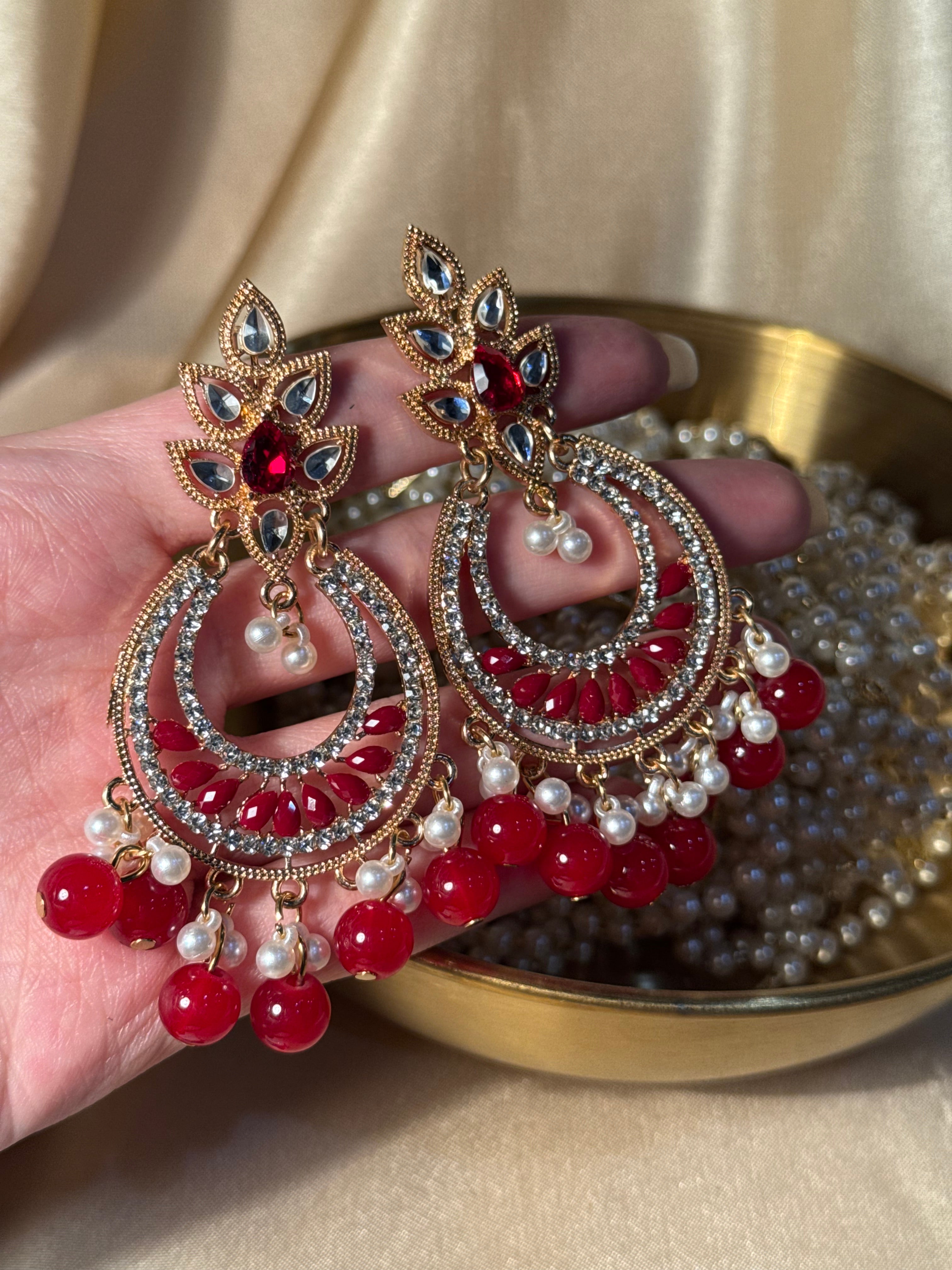 Mahpara earrings- maroon