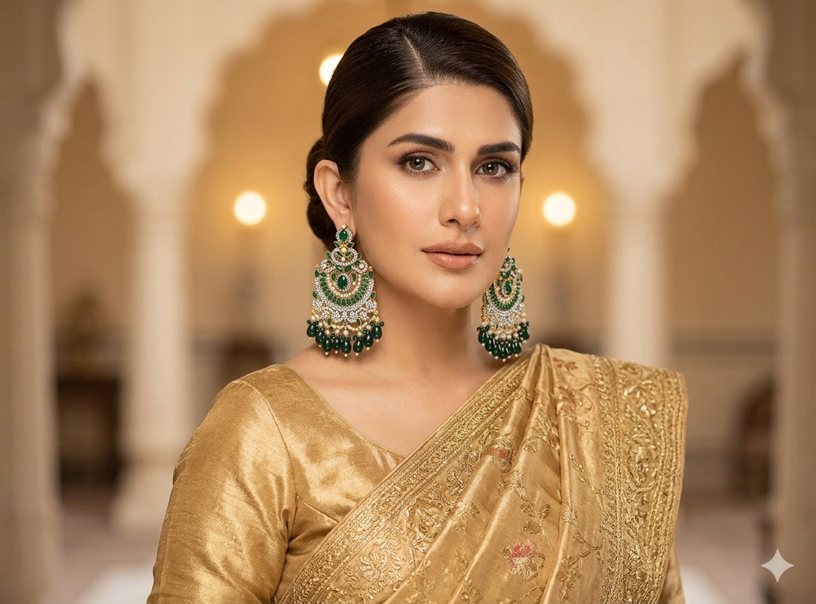 Shahi Earrings- green beads