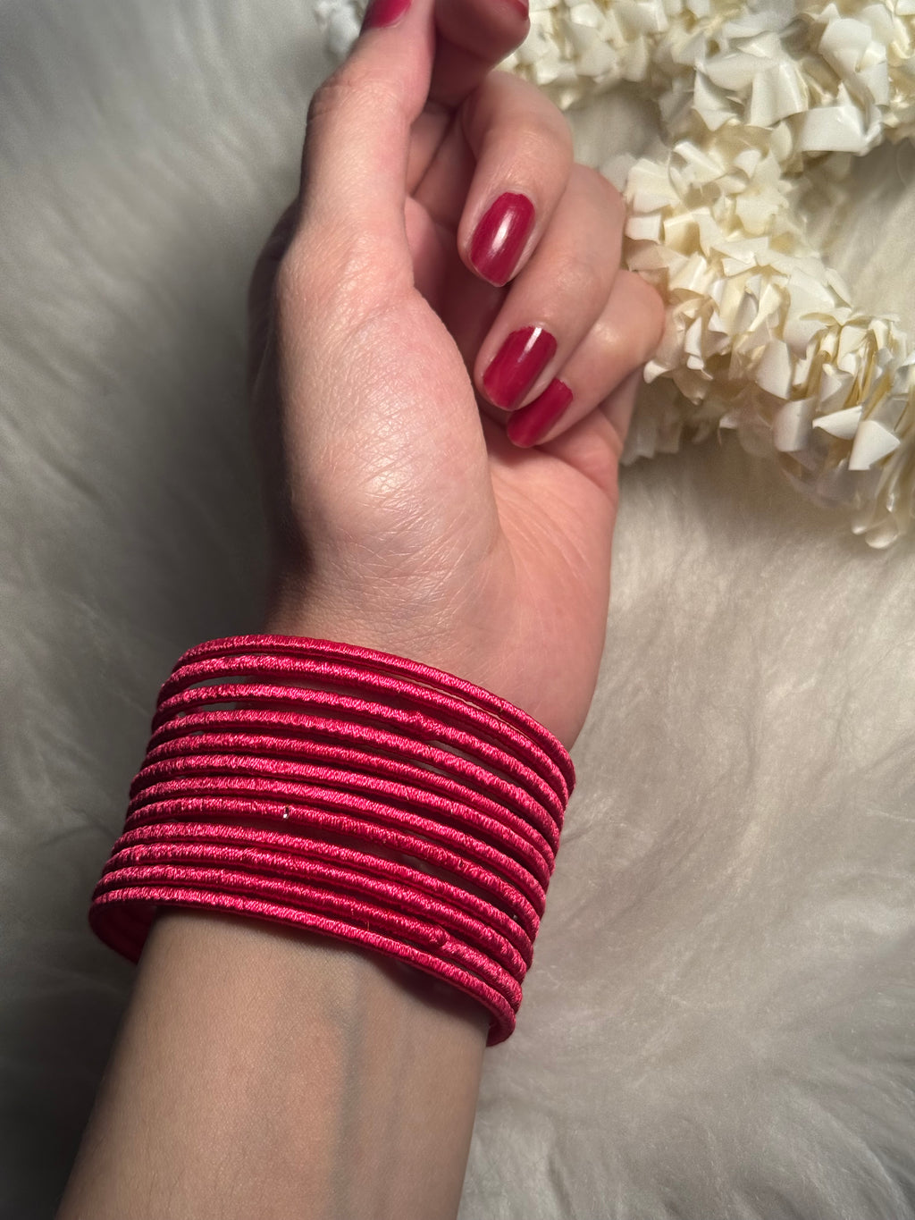thread bangles shocking pink