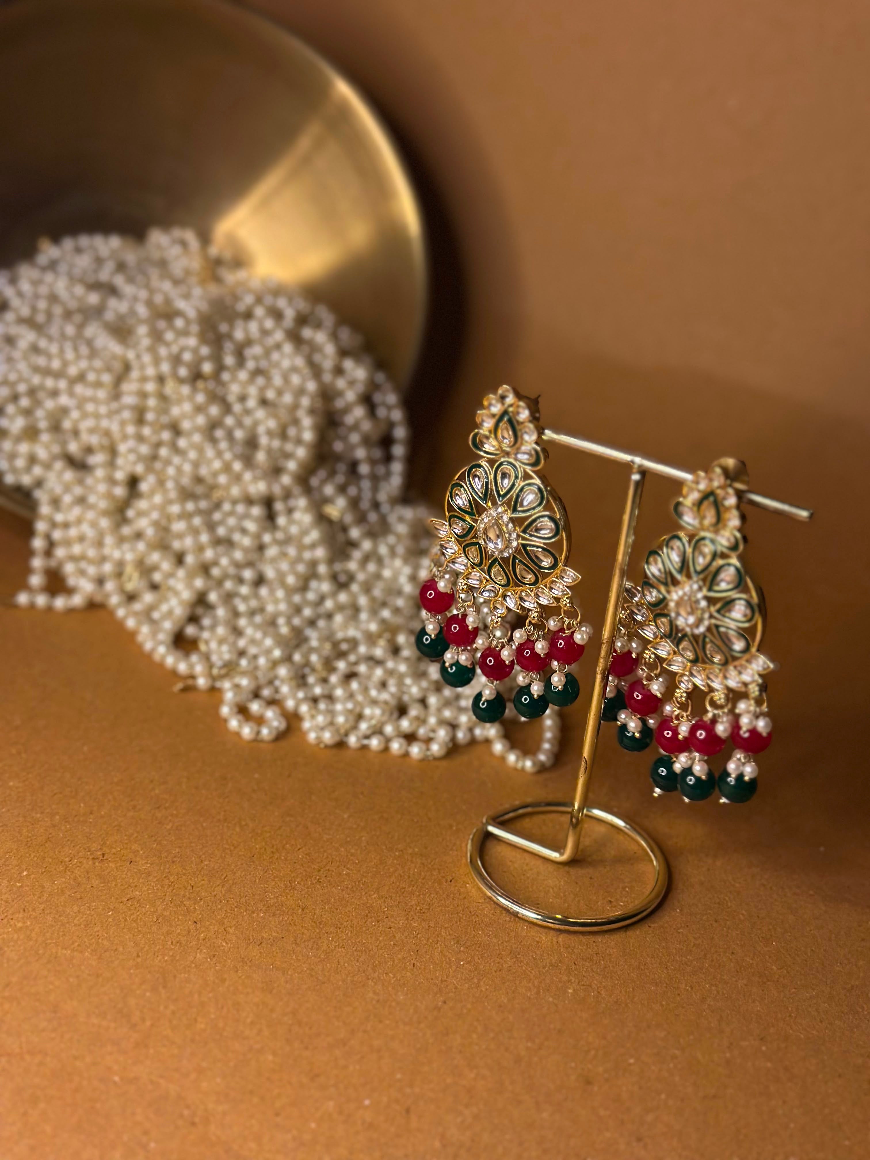 Mehnaz green and maroon - NAZ collection