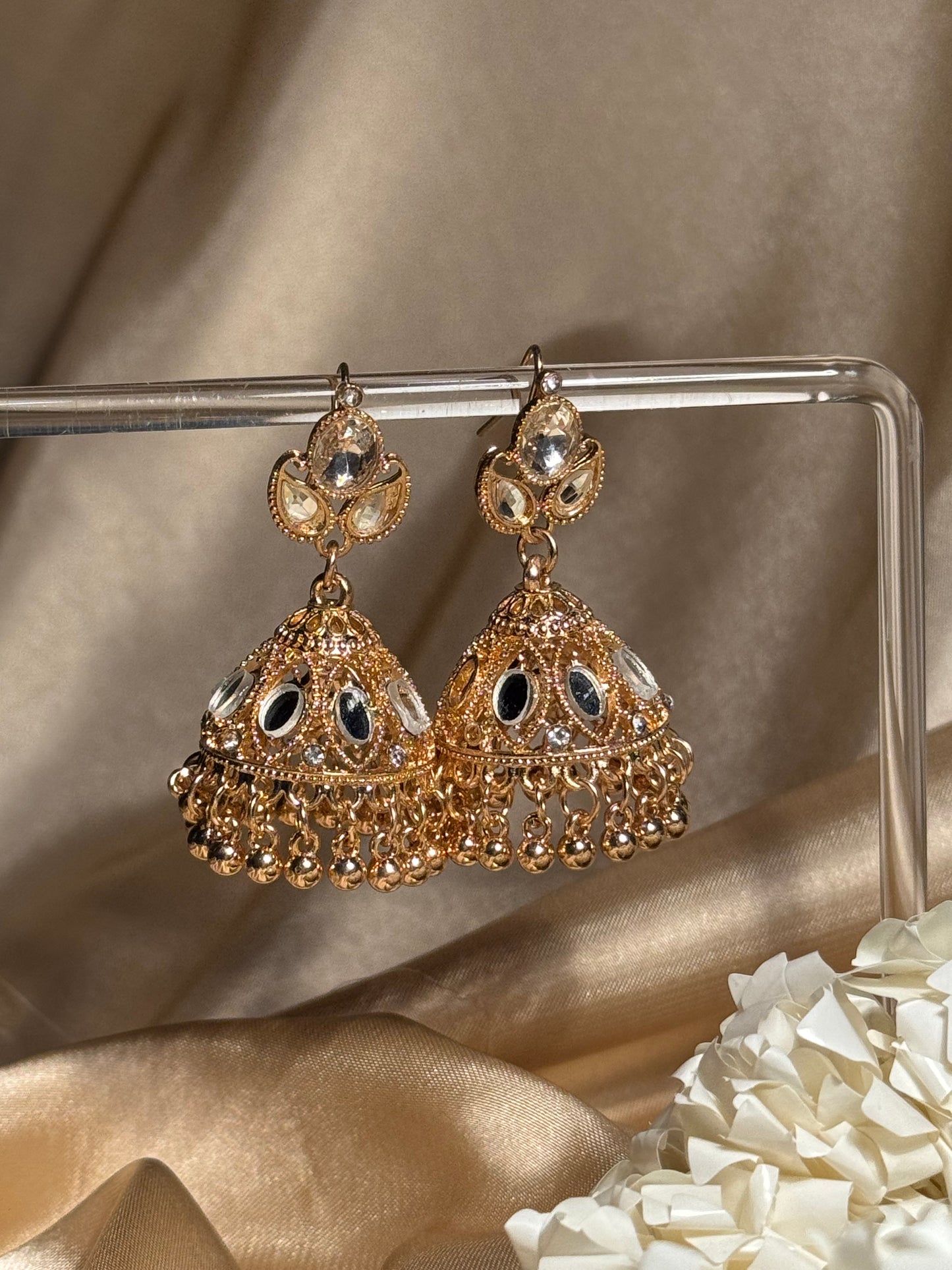Ayna jhumki khass collection-gold