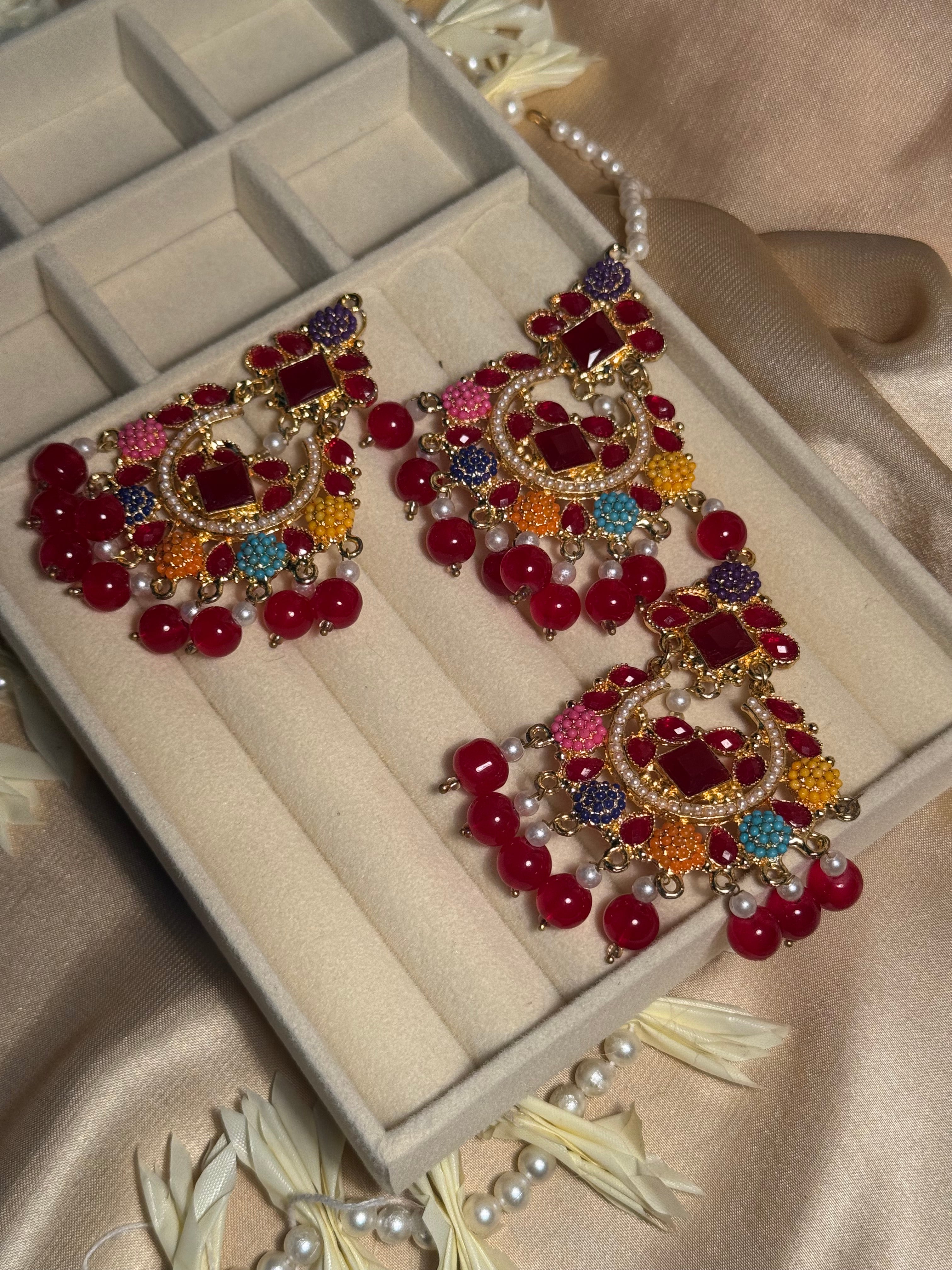 Aimen Bindiya Set - maroon
