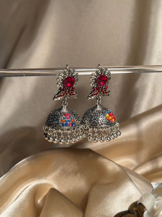 Phool chirya oxidized khass collection-silver and multi