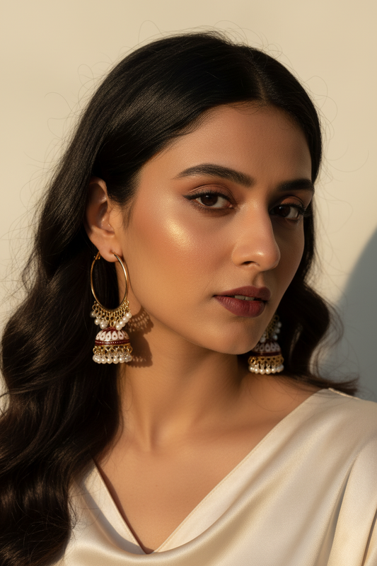 Hoor baali - maroon.