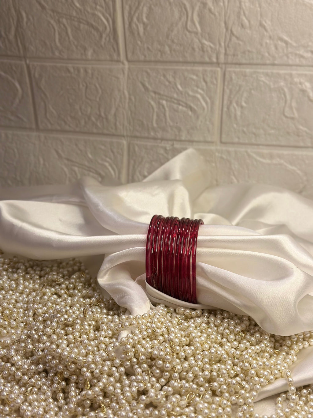 Sajal aly inspired Glass bangles - Maroon - 12