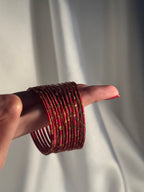 Glitter bangles maroon- (kids collection)
