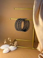 Dotted bangle 12 pcs - black