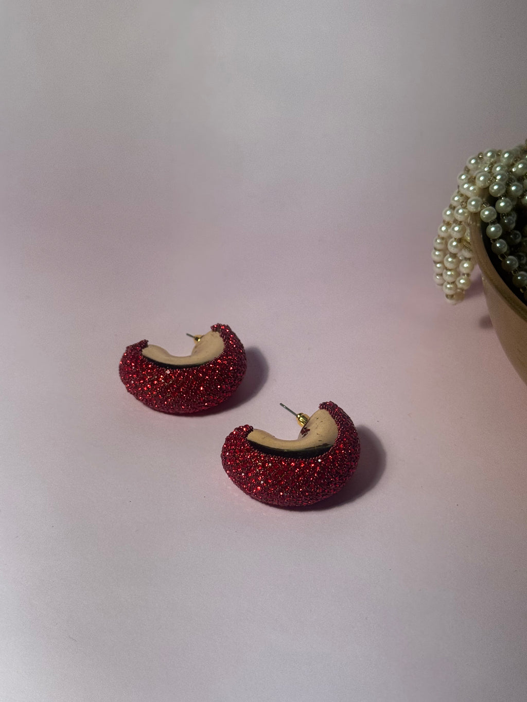 Gem hoops - Holographic - Red