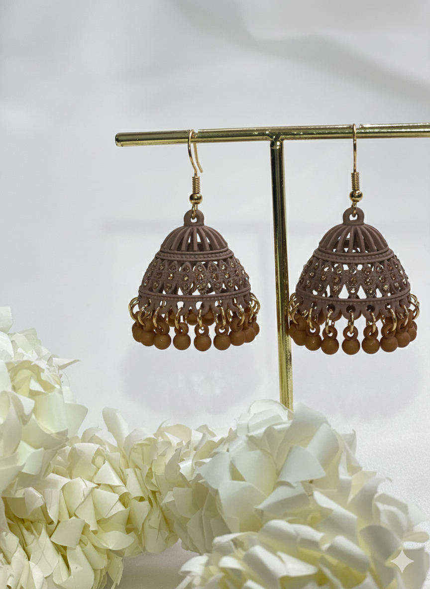 Matt Jhumki patla patta brown-(Sheharbano)