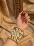 Gold and Pearl  bangle set