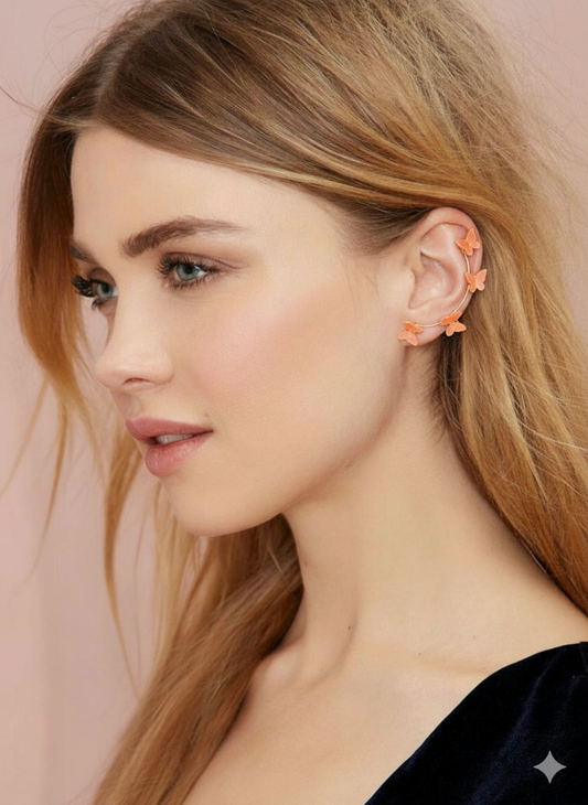 Butterfly - ear cuff - orange