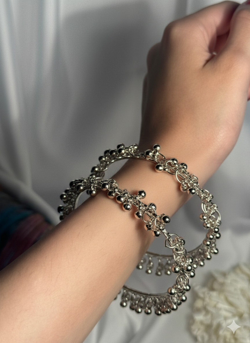 Ghungroo Bangles-silver