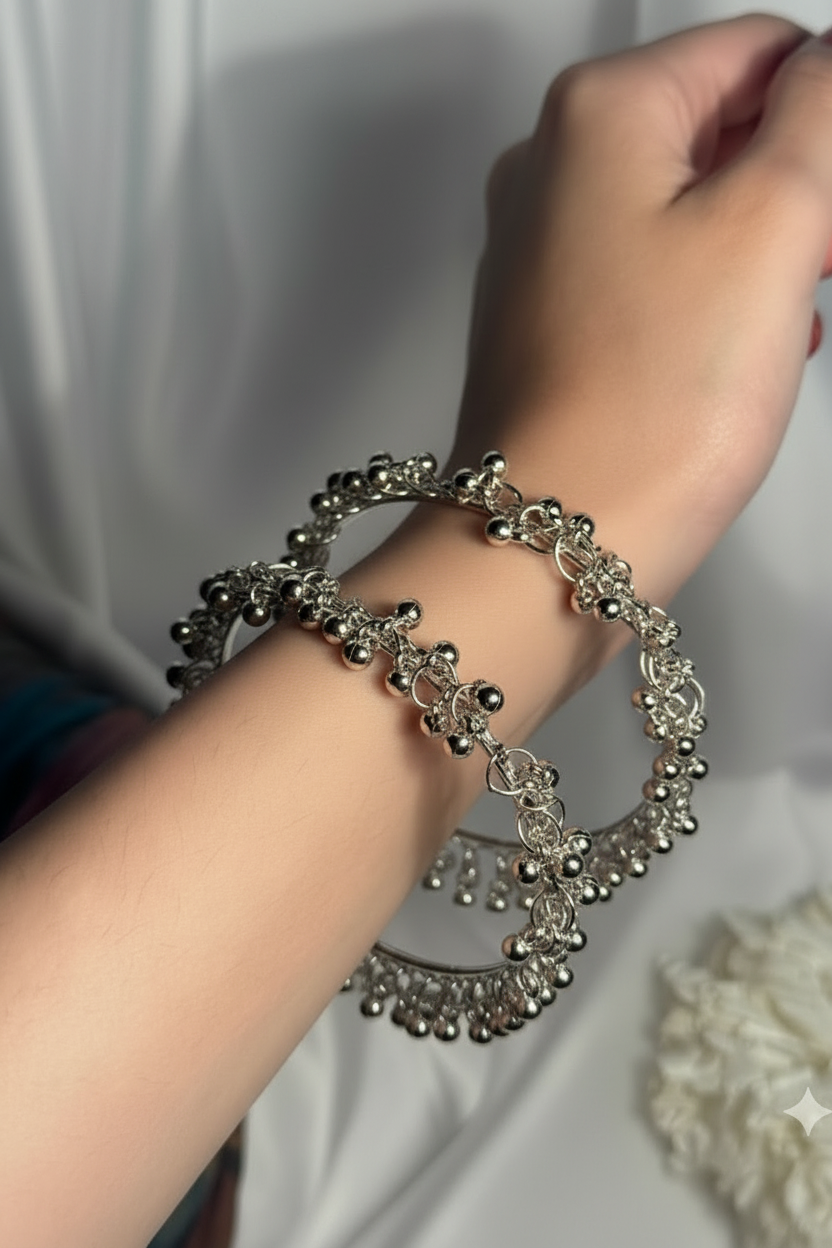 Ghungroo Bangles-silver