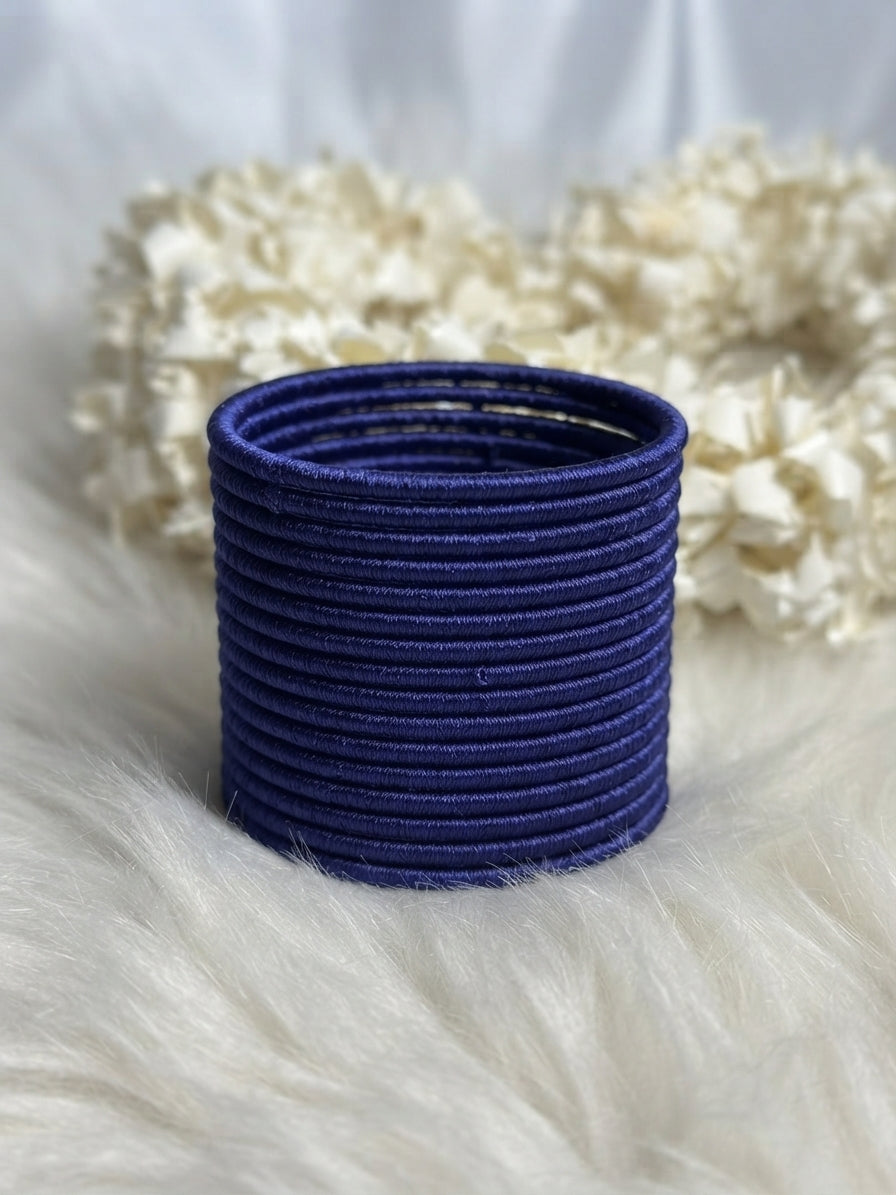 thread bangles navy blue