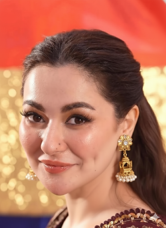 Floral Cage jhumki- Gold