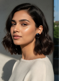 Summer breeze round earrings (Black)