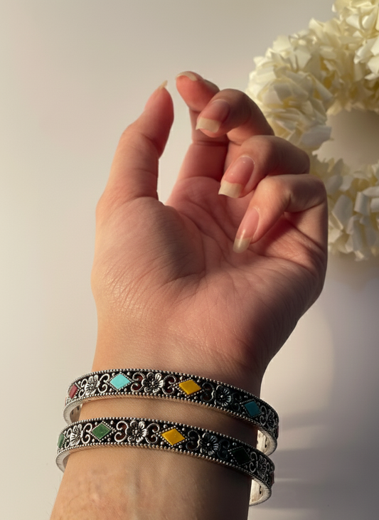 Karra silver and multi- diamond