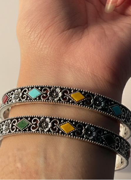 Karra silver and multi- diamond