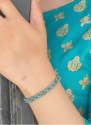 Double Gem bracelet turquoise (Mahnoorbano)