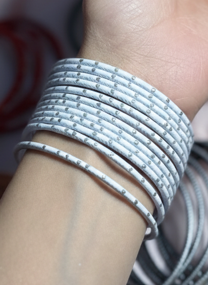 Basant bangles- 12 bangles white