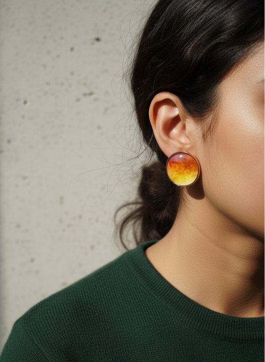 Summer breeze round earrings (sunset)