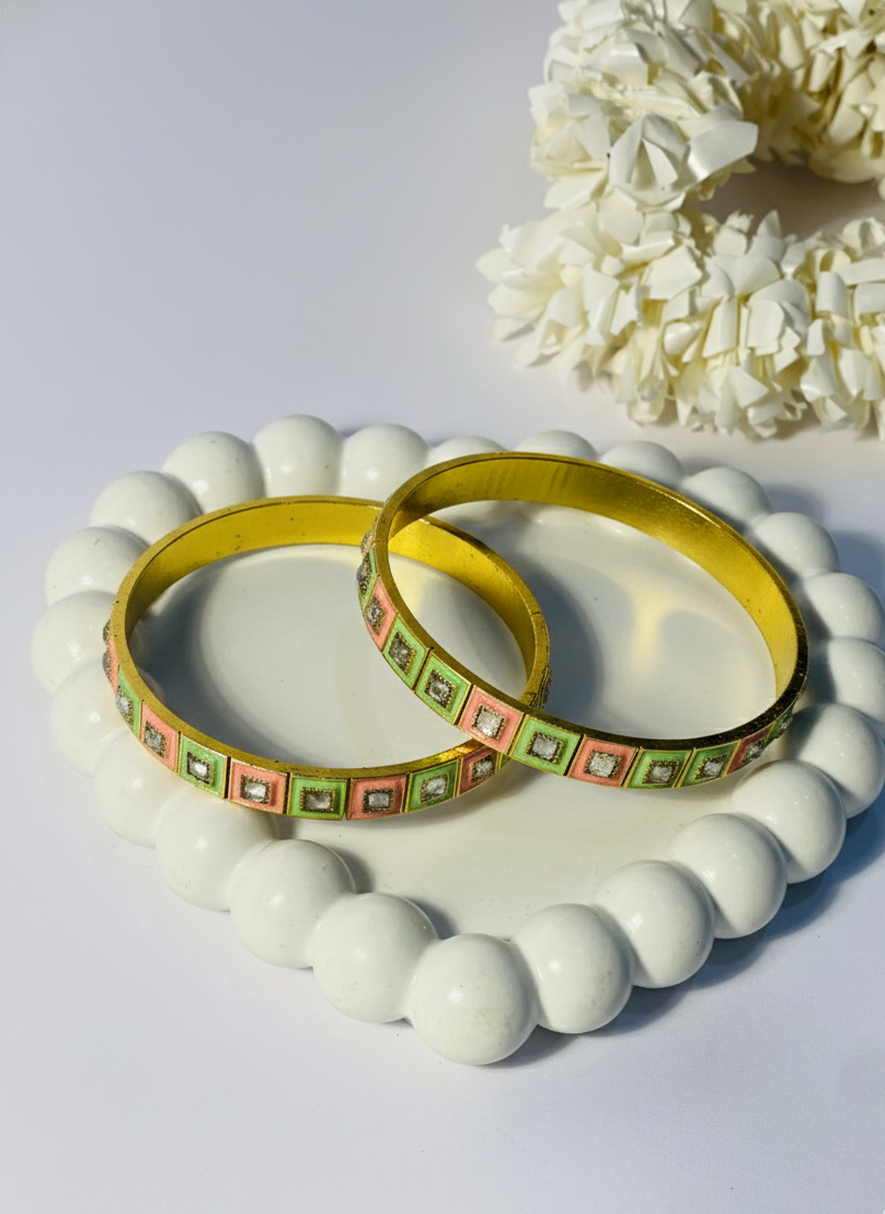 Karra- green and peach (gold)