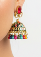 Paisley designed jhumki - Multicolor