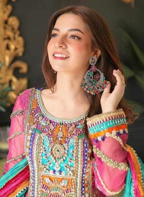 Phool Earring multi and silver(Mahbano)