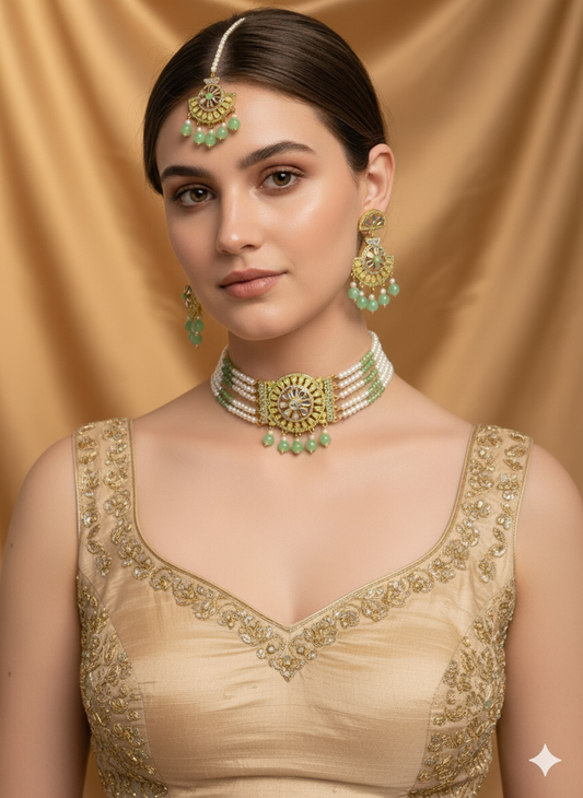 Aliza Choker set (light green)