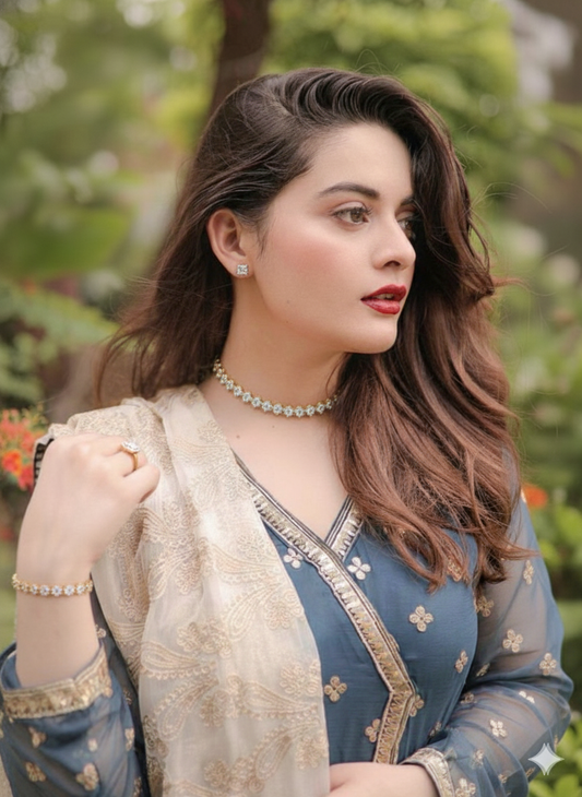 Dazzling Set-(white and gold)