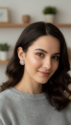 Summer bedazzled round earring - circle pattern