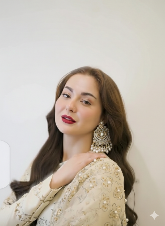 Shahi Earrings- white beads