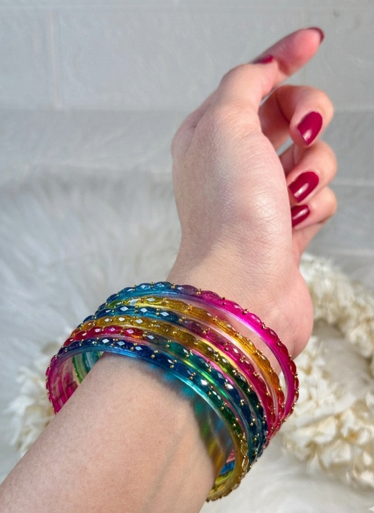 Raindrop bangle (7) - multi