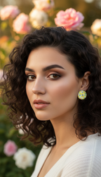Printed summer breeze round earrings - multi
