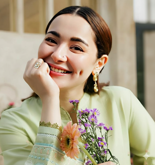 Enamel pearl ring (flower-white)