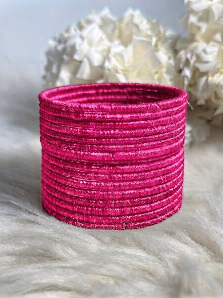thread bangles shocking pink