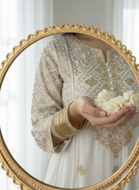 Shimmering Gold & Stone bangle Set