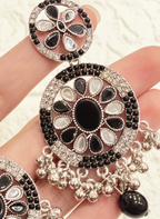 Fatima earring black and silver(Sheharbano)