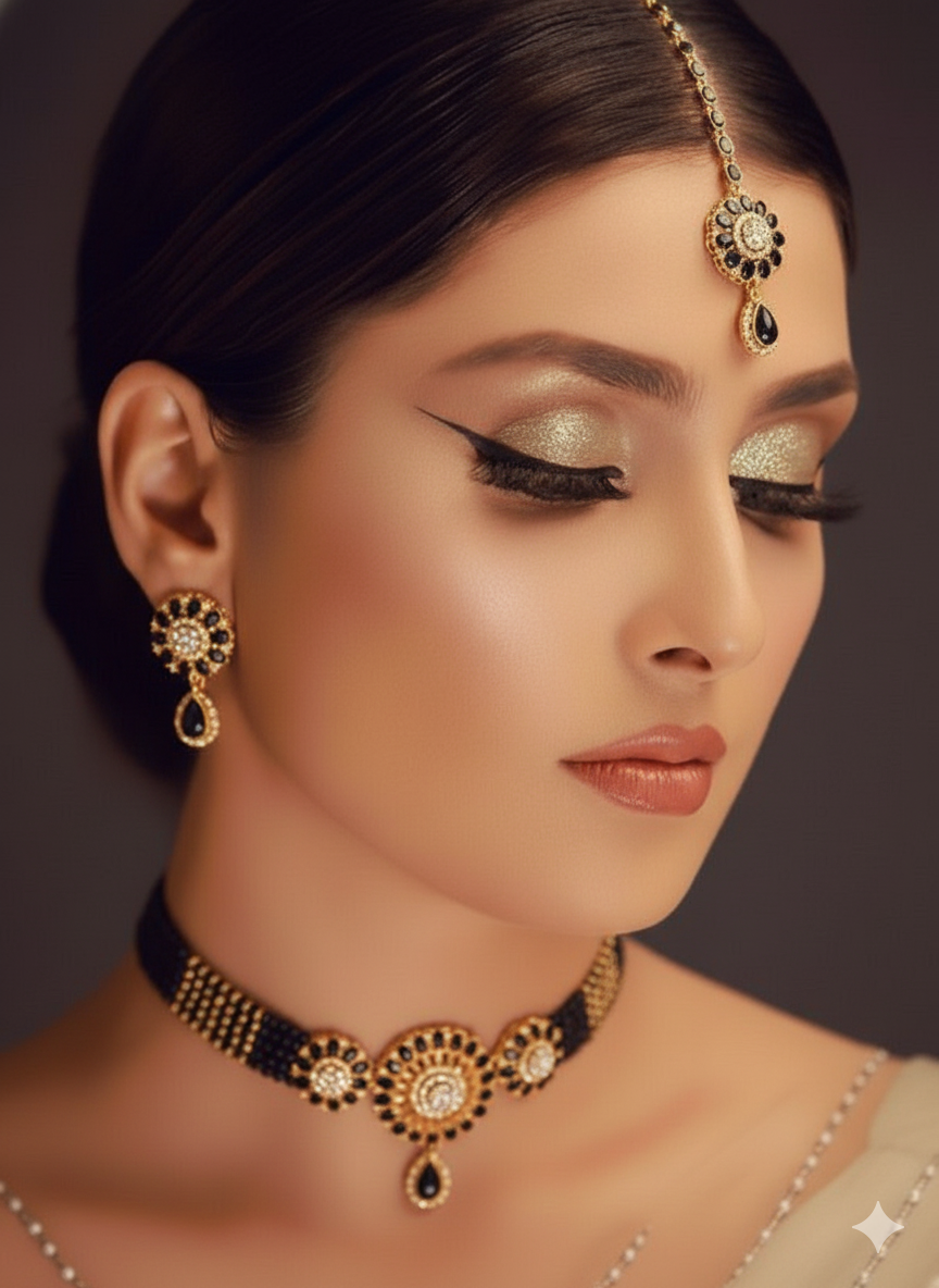 Choker set- teen gol Black