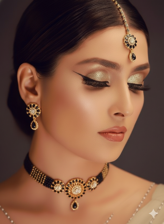 Choker set- teen gol Black