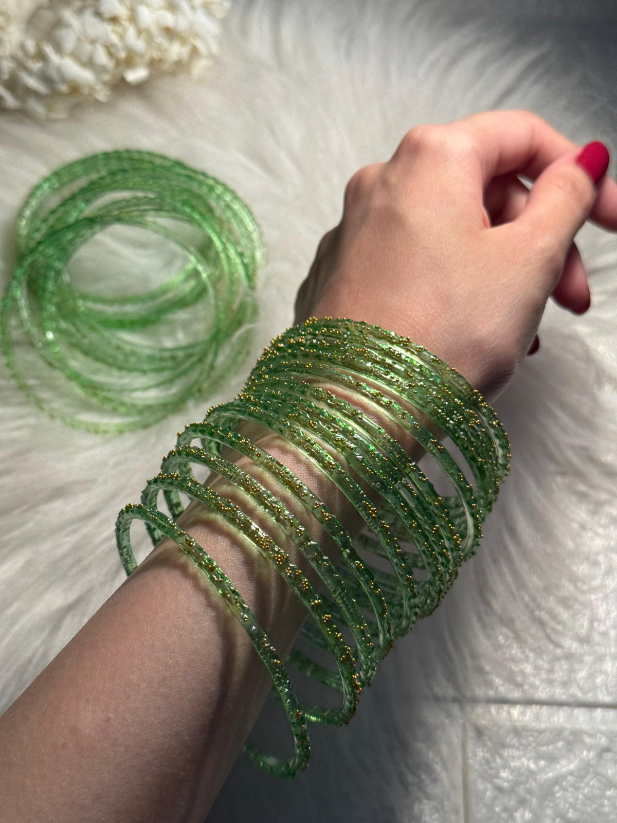 Raindrop bangle (3)- Green