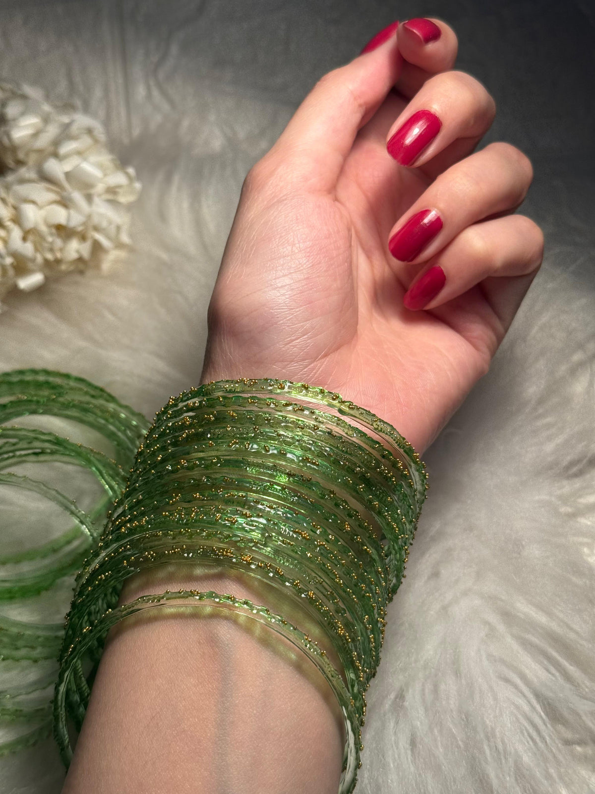 Raindrop bangle (3)- Green