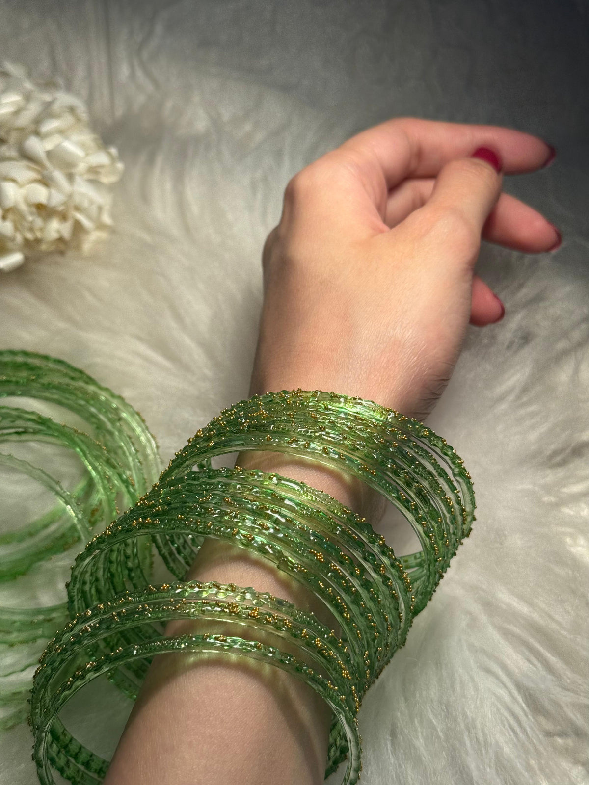 Raindrop bangle (3)- Green