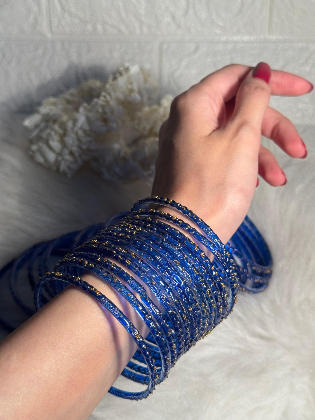 Raindrop bangle (3)- Dark blue