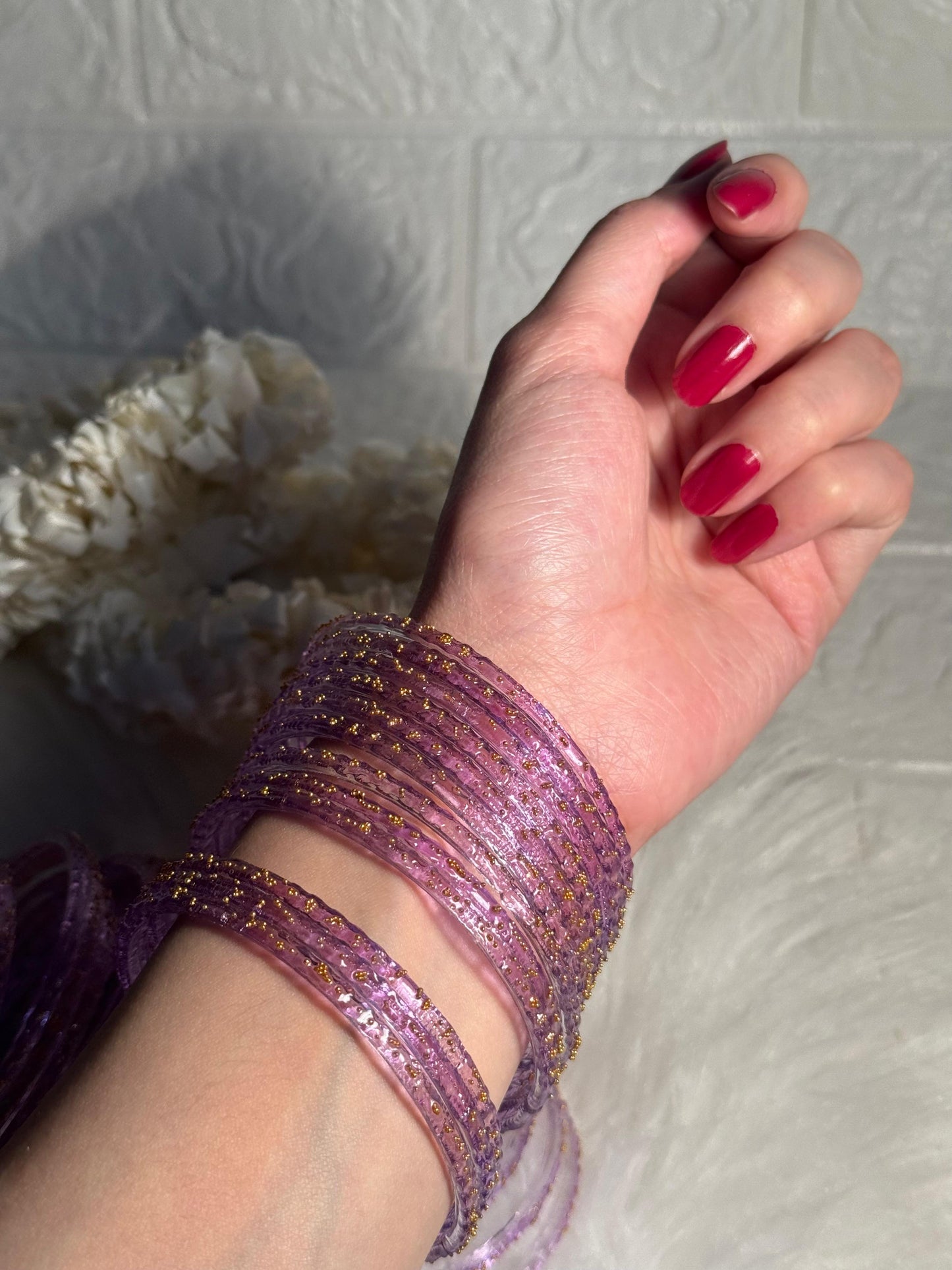 Raindrop bangle (3)- lilac