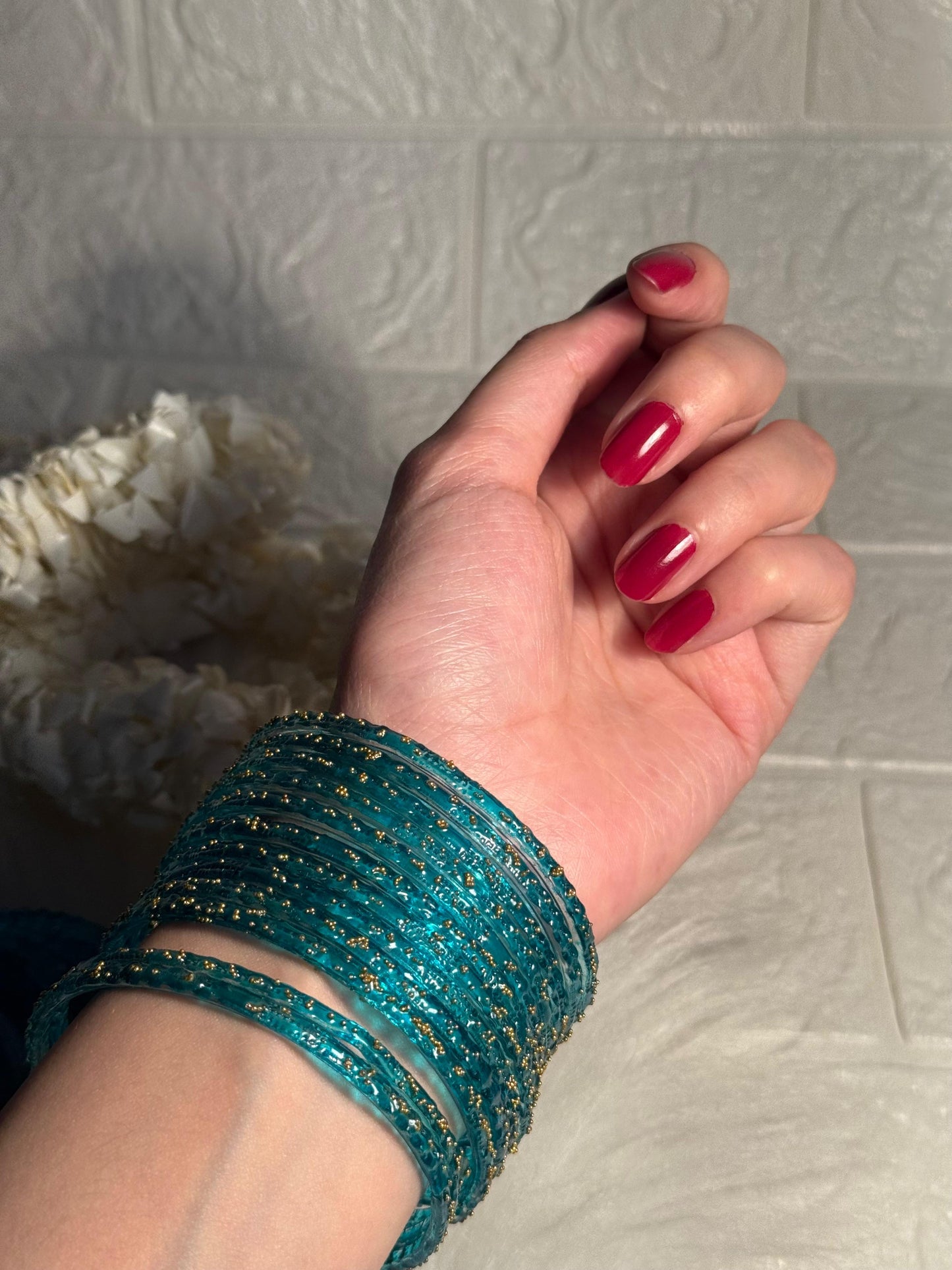 Raindrop bangle (3)- turquoise