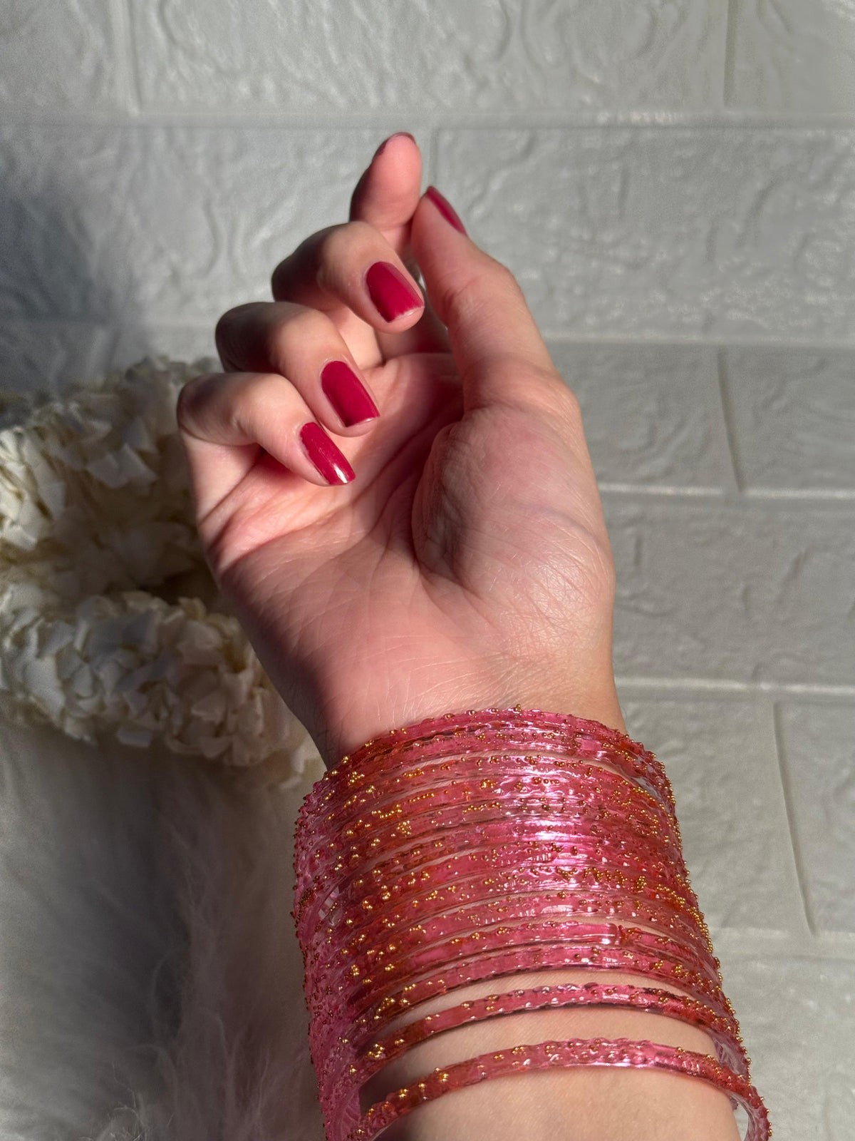 Raindrop bangle (3)- light pink