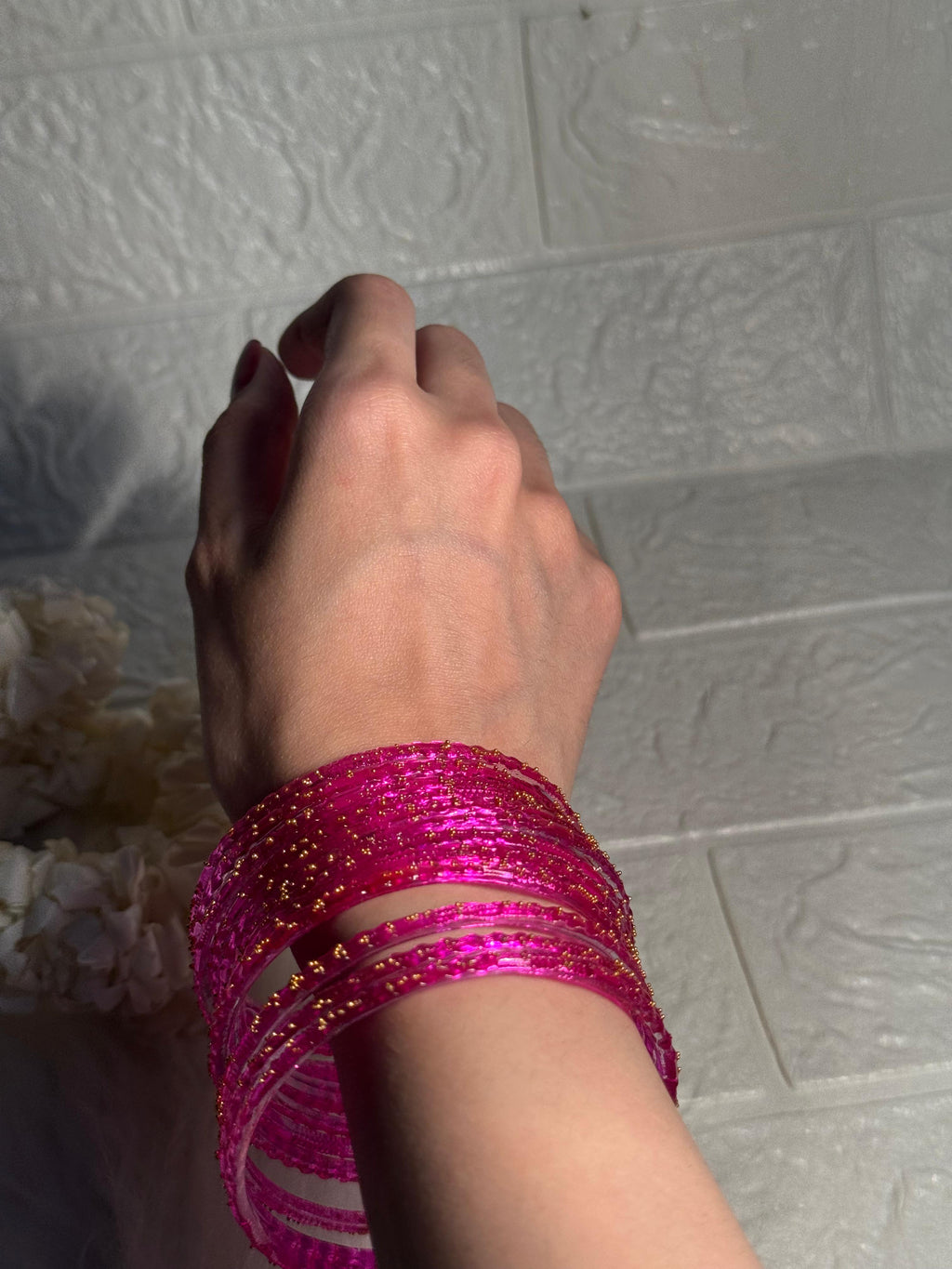 Raindrop bangle (3)- shocking pink